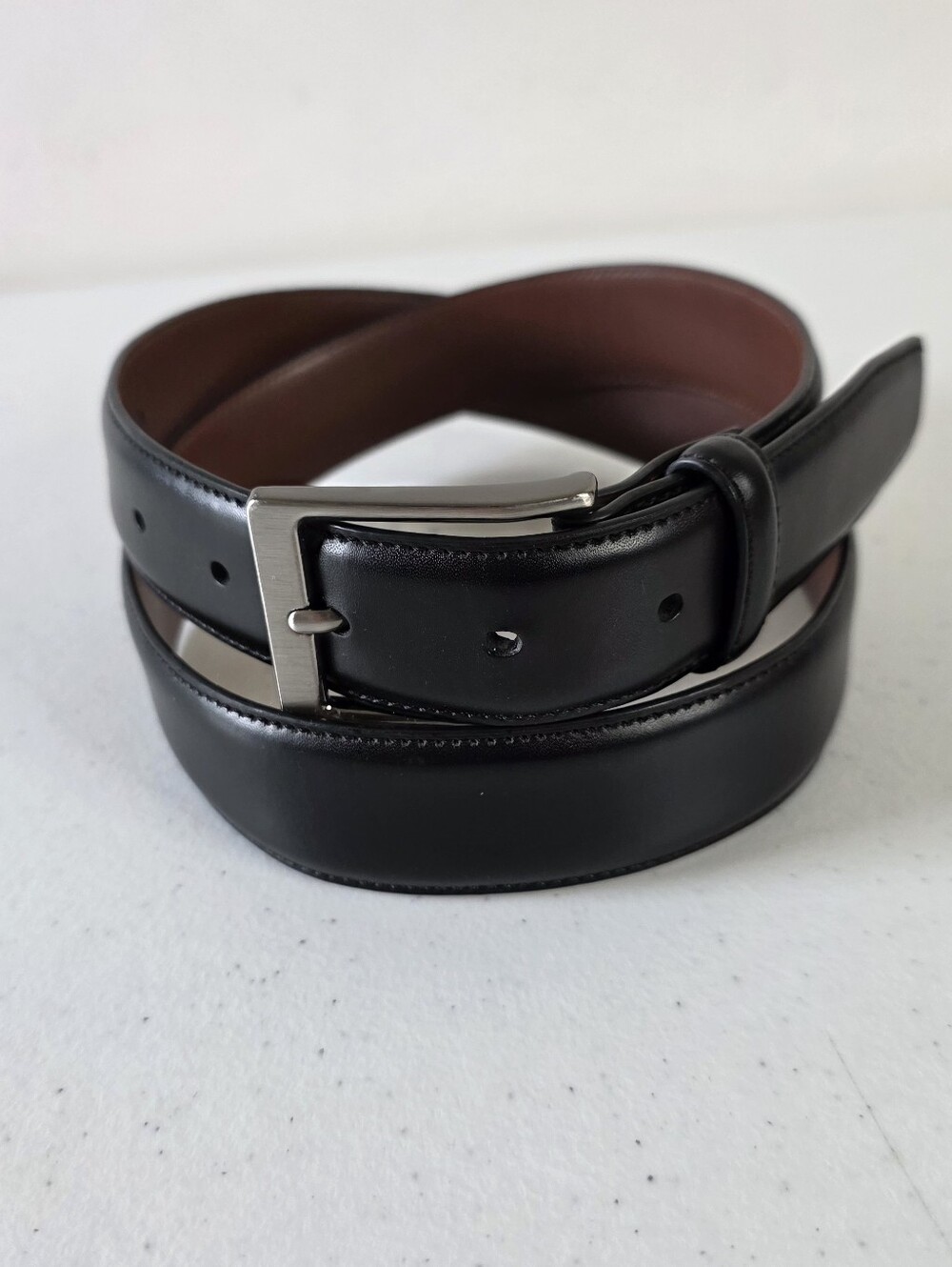 Original Penguin Genuine Leather Black Belt Size 34 Men's Women's Career Preppy